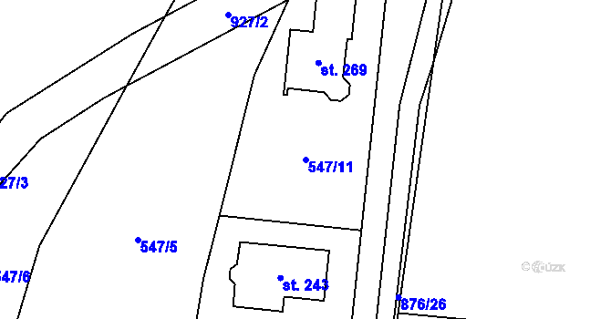 Parcela st. 547/11 v KÚ Nové Ouholice, Katastrální mapa
