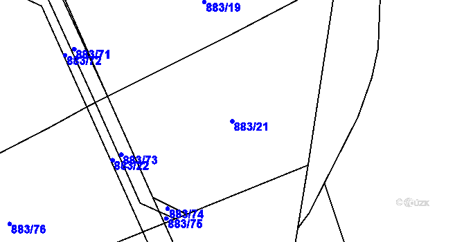 Parcela st. 883/21 v KÚ Nové Ouholice, Katastrální mapa