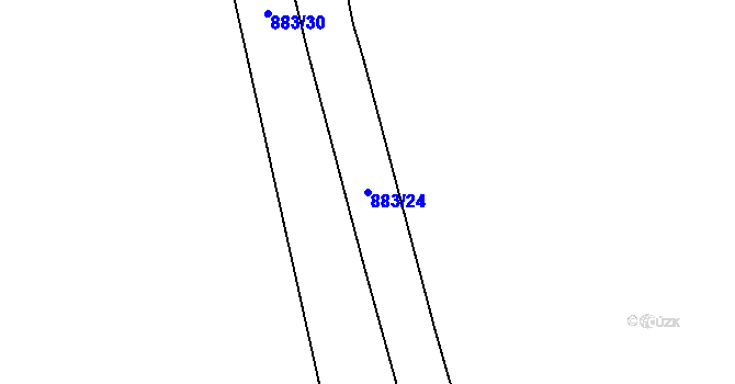 Parcela st. 883/24 v KÚ Nové Ouholice, Katastrální mapa