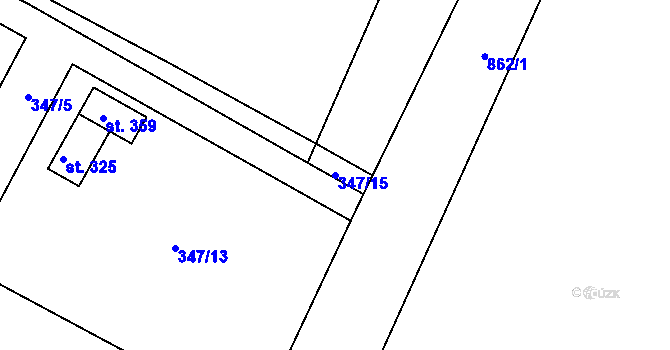 Parcela st. 347/15 v KÚ Nové Ouholice, Katastrální mapa