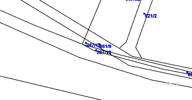 Parcela st. 287/19 v KÚ Nové Ouholice, Katastrální mapa