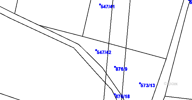 Parcela st. 547/42 v KÚ Nové Ouholice, Katastrální mapa