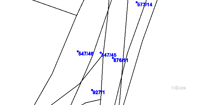 Parcela st. 547/45 v KÚ Nové Ouholice, Katastrální mapa