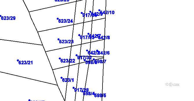 Parcela st. 642/6 v KÚ Nové Ouholice, Katastrální mapa