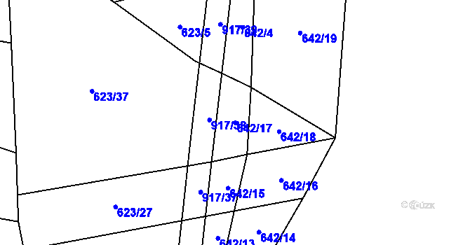 Parcela st. 642/17 v KÚ Nové Ouholice, Katastrální mapa