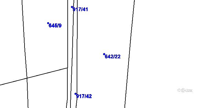 Parcela st. 642/22 v KÚ Nové Ouholice, Katastrální mapa
