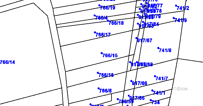 Parcela st. 766/15 v KÚ Nové Ouholice, Katastrální mapa
