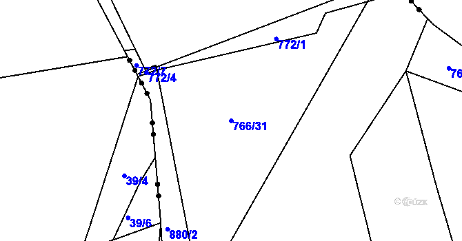 Parcela st. 766/31 v KÚ Nové Ouholice, Katastrální mapa