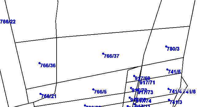 Parcela st. 766/37 v KÚ Nové Ouholice, Katastrální mapa