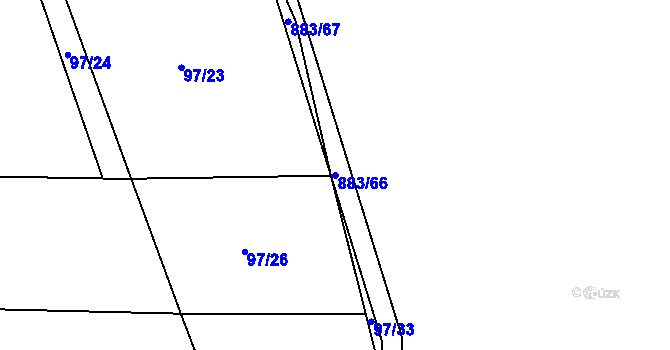 Parcela st. 883/66 v KÚ Nové Ouholice, Katastrální mapa