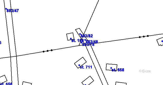 Parcela st. 883/78 v KÚ Nové Ouholice, Katastrální mapa