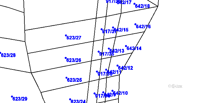Parcela st. 917/36 v KÚ Nové Ouholice, Katastrální mapa