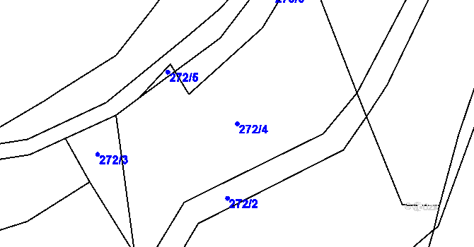 Parcela st. 272/4 v KÚ Vepřek, Katastrální mapa