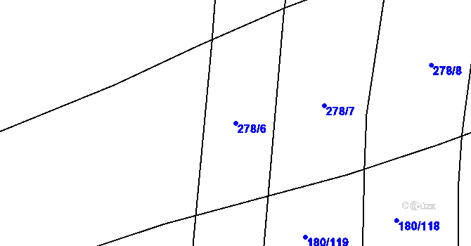 Parcela st. 278/6 v KÚ Vepřek, Katastrální mapa