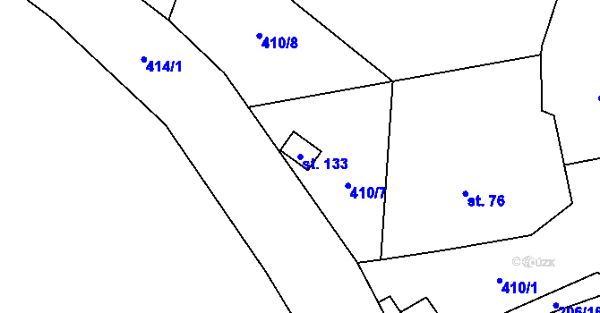 Parcela st. 133 v KÚ Nové Sady, Katastrální mapa