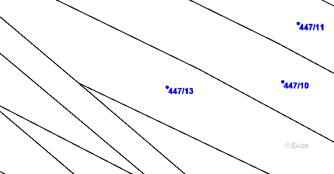 Parcela st. 447/13 v KÚ Nové Sady u Velké Bíteše, Katastrální mapa