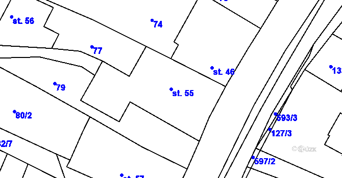 Parcela st. 55 v KÚ Nové Sedlice, Katastrální mapa