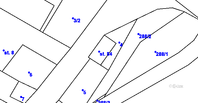 Parcela st. 84 v KÚ Nové Sedlice, Katastrální mapa
