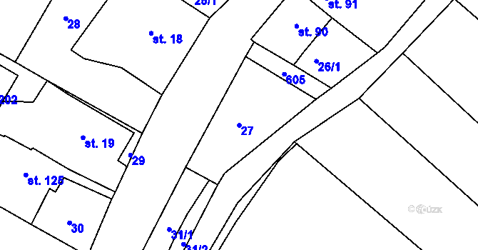 Parcela st. 27 v KÚ Nové Sedlice, Katastrální mapa