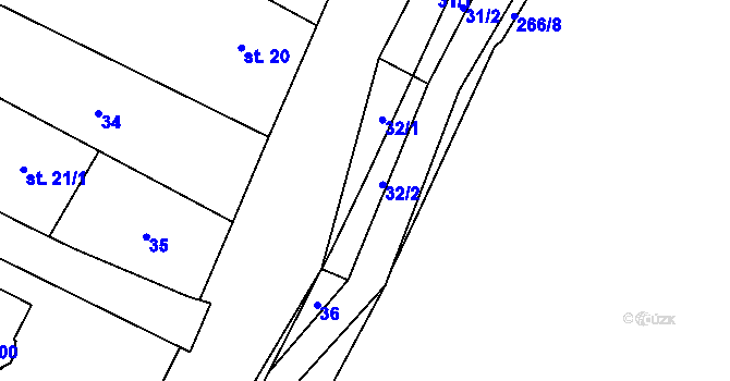 Parcela st. 32 v KÚ Nové Sedlice, Katastrální mapa
