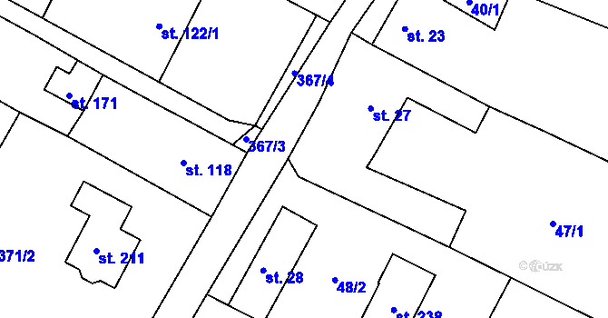 Parcela st. 47/3 v KÚ Nové Sedlice, Katastrální mapa