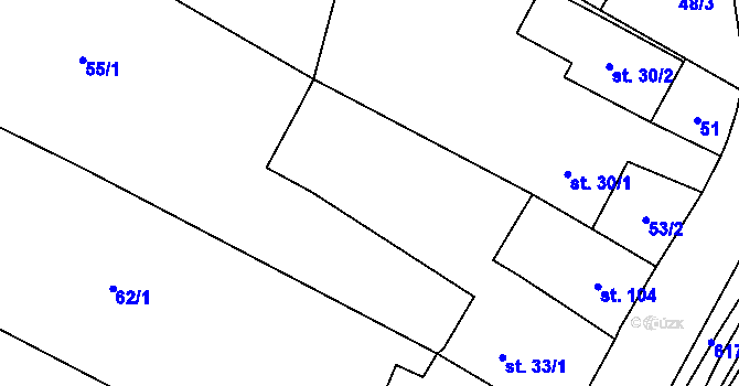 Parcela st. 57/1 v KÚ Nové Sedlice, Katastrální mapa