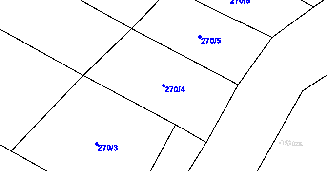 Parcela st. 270/4 v KÚ Nové Sedlice, Katastrální mapa
