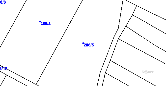 Parcela st. 286/5 v KÚ Nové Sedlice, Katastrální mapa