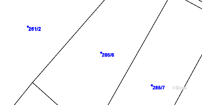 Parcela st. 286/6 v KÚ Nové Sedlice, Katastrální mapa
