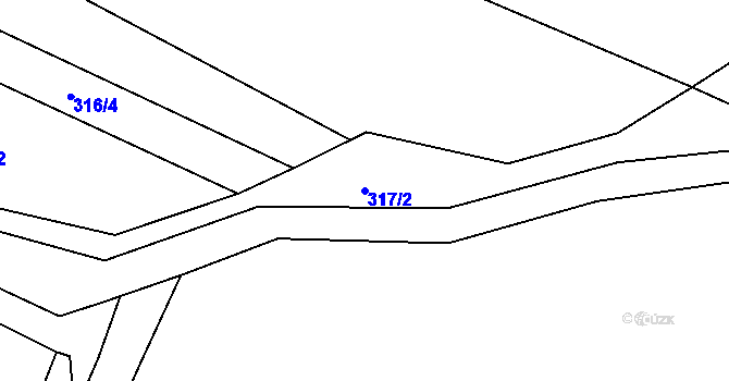 Parcela st. 317/2 v KÚ Nové Sedlice, Katastrální mapa
