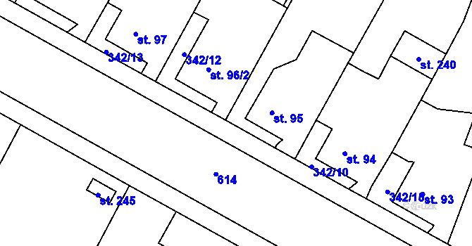 Parcela st. 342/11 v KÚ Nové Sedlice, Katastrální mapa