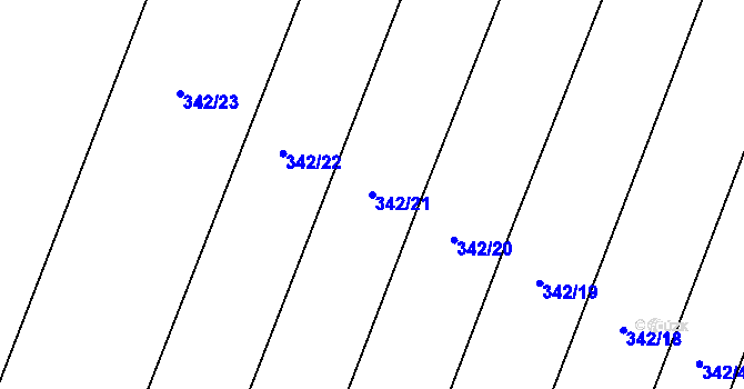 Parcela st. 342/21 v KÚ Nové Sedlice, Katastrální mapa
