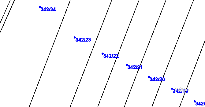 Parcela st. 342/22 v KÚ Nové Sedlice, Katastrální mapa