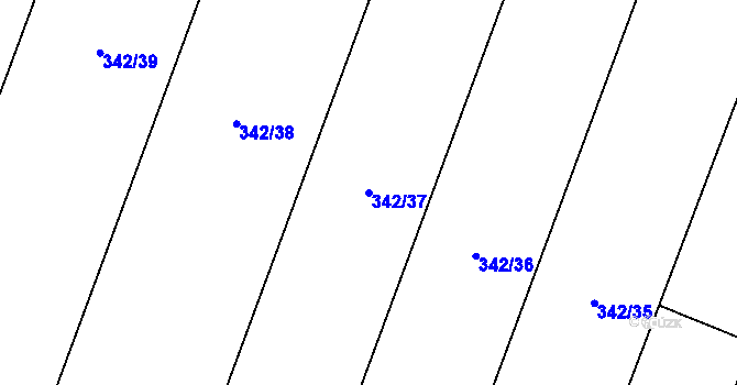 Parcela st. 342/37 v KÚ Nové Sedlice, Katastrální mapa