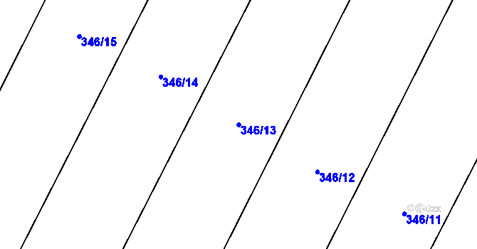 Parcela st. 346/13 v KÚ Nové Sedlice, Katastrální mapa