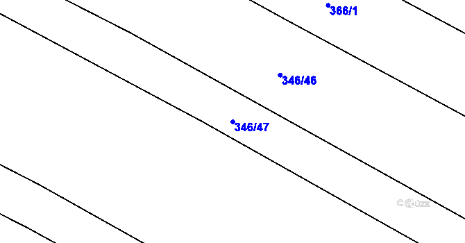 Parcela st. 346/47 v KÚ Nové Sedlice, Katastrální mapa