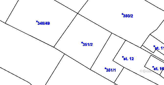 Parcela st. 351/2 v KÚ Nové Sedlice, Katastrální mapa