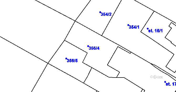 Parcela st. 356/4 v KÚ Nové Sedlice, Katastrální mapa