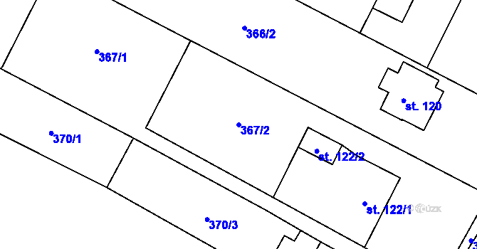 Parcela st. 367/2 v KÚ Nové Sedlice, Katastrální mapa