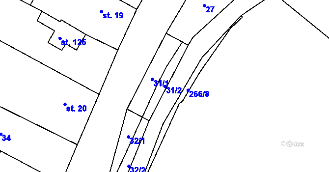 Parcela st. 31/2 v KÚ Nové Sedlice, Katastrální mapa