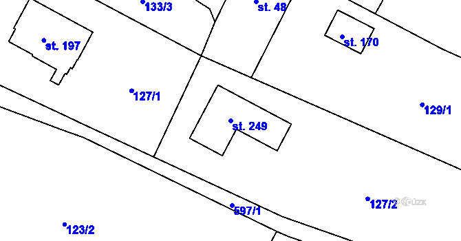 Parcela st. 249 v KÚ Nové Sedlice, Katastrální mapa
