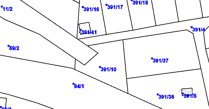 Parcela st. 391/38 v KÚ Loučky u Lokte, Katastrální mapa