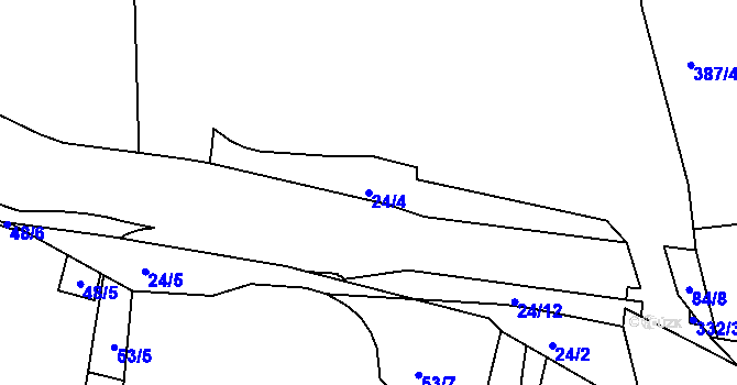 Parcela st. 24/4 v KÚ Loučky u Lokte, Katastrální mapa