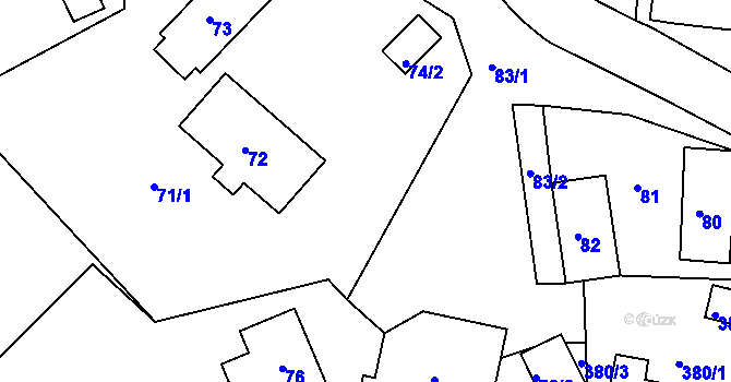 Parcela st. 75 v KÚ Loučky u Lokte, Katastrální mapa