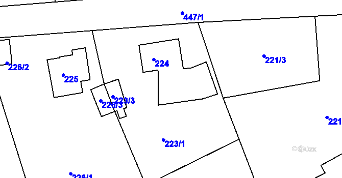 Parcela st. 224 v KÚ Loučky u Lokte, Katastrální mapa