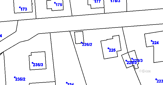 Parcela st. 226/2 v KÚ Loučky u Lokte, Katastrální mapa