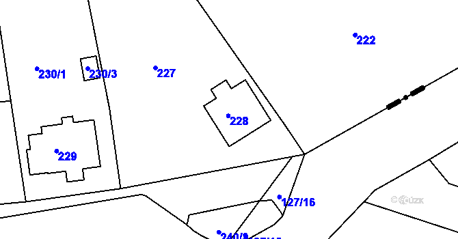 Parcela st. 228 v KÚ Loučky u Lokte, Katastrální mapa