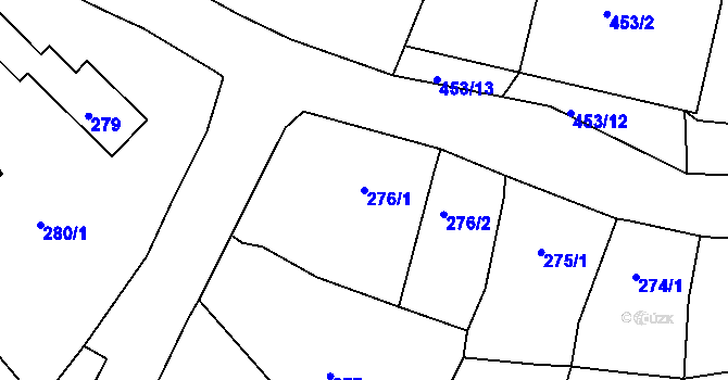 Parcela st. 276/1 v KÚ Loučky u Lokte, Katastrální mapa
