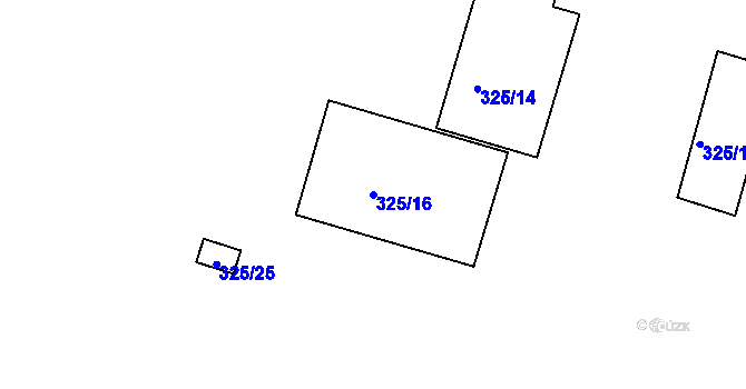 Parcela st. 325/16 v KÚ Loučky u Lokte, Katastrální mapa
