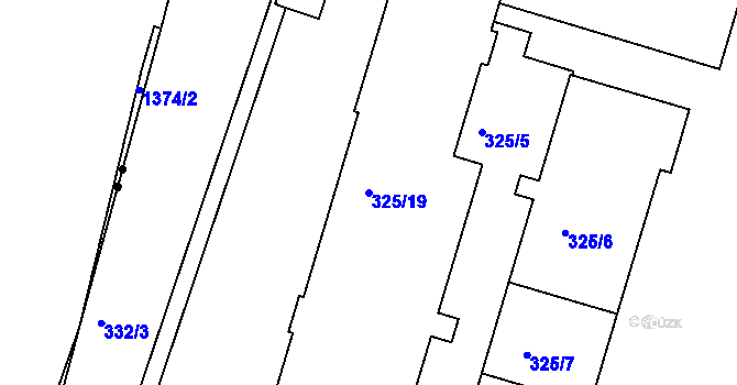 Parcela st. 325/19 v KÚ Loučky u Lokte, Katastrální mapa
